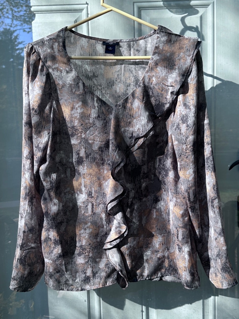 Ann Taylor ruffle blouse, size M